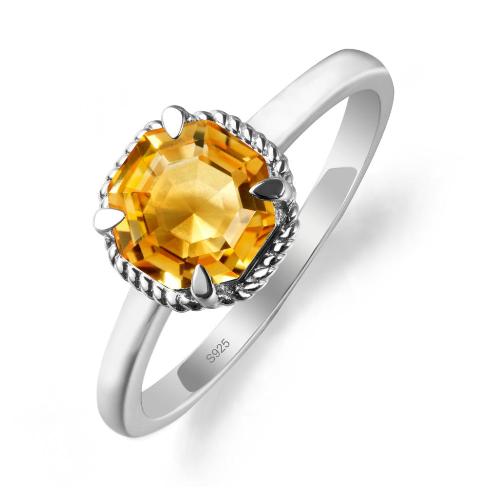 Citrine Sterling Silver Octagon Ring - LUO Jewelry #metal_sterling silver