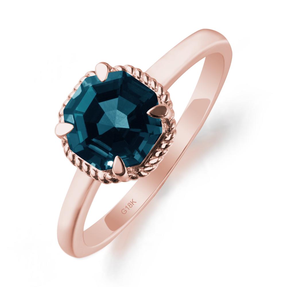 London Blue Topaz Sterling Silver Octagon Ring - LUO Jewelry #metal_18k rose gold