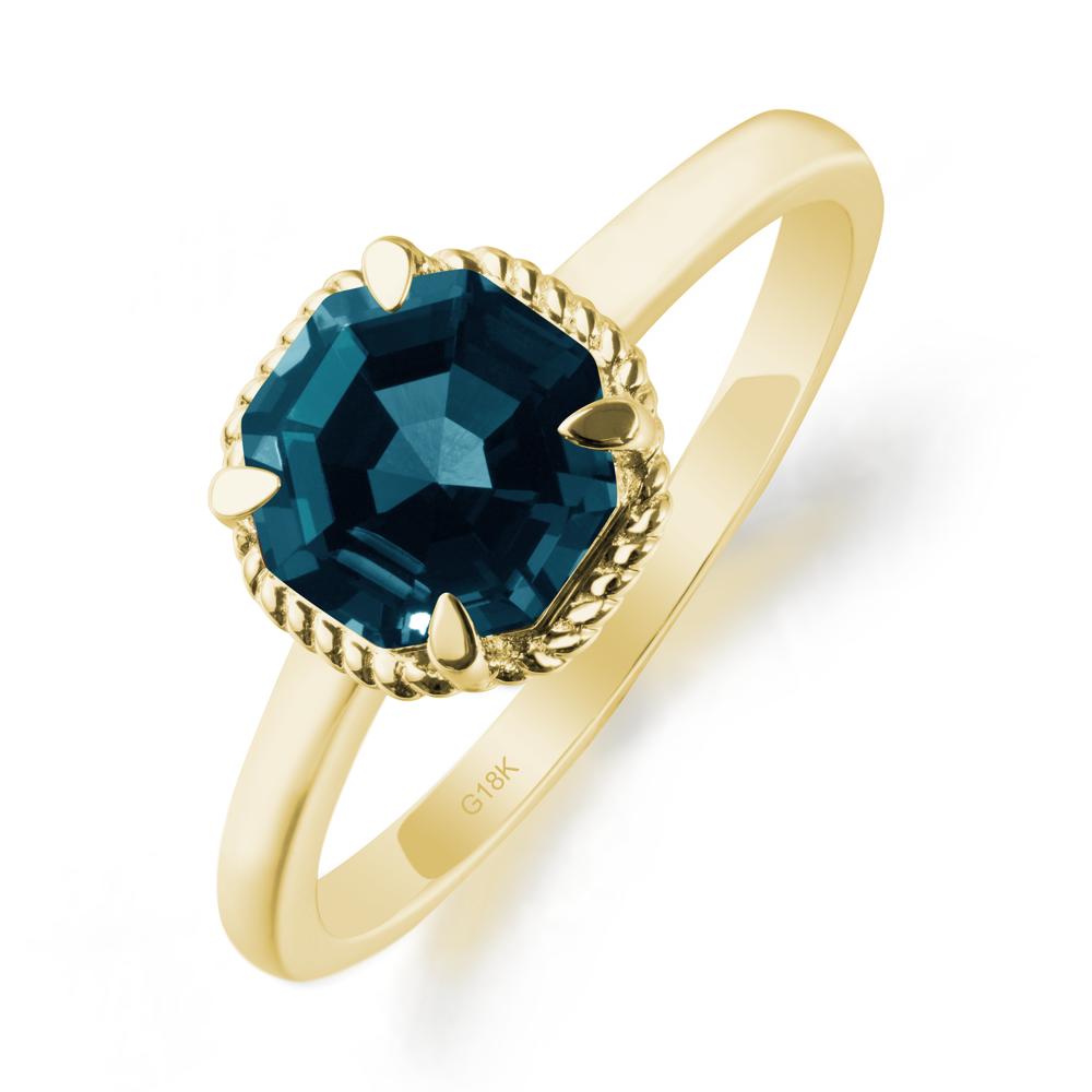 London Blue Topaz Sterling Silver Octagon Ring - LUO Jewelry #metal_18k yellow gold