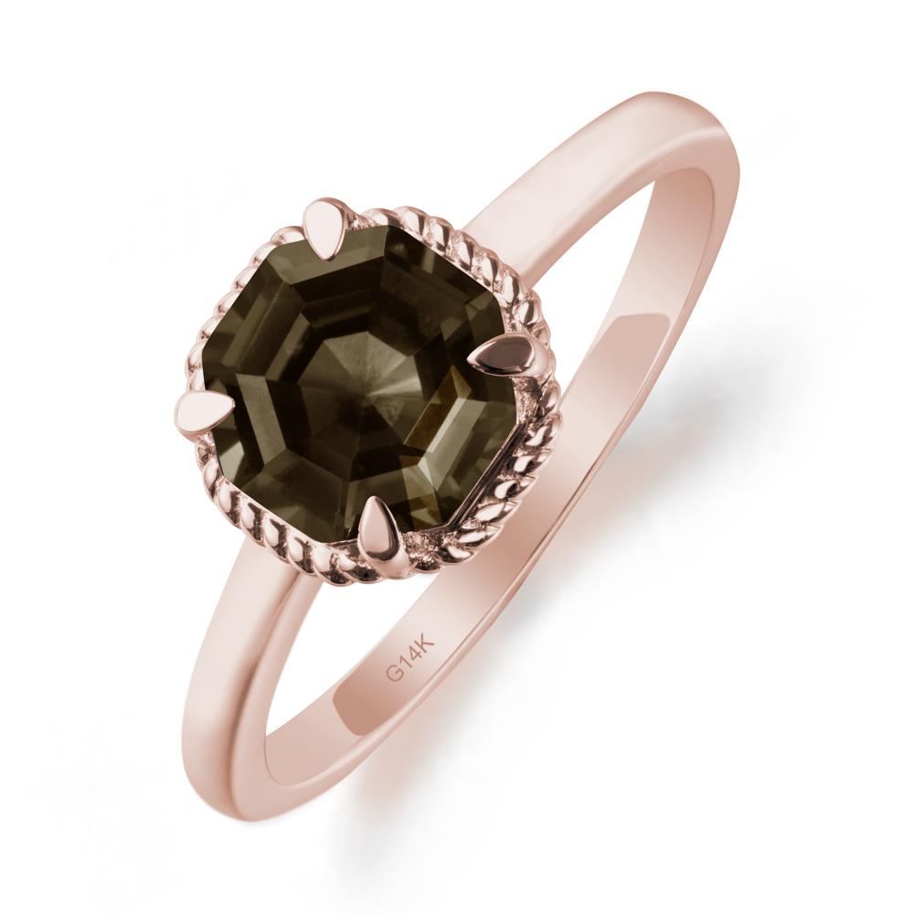 Smoky Quartz Sterling Silver Octagon Ring - LUO Jewelry #metal_14k rose gold