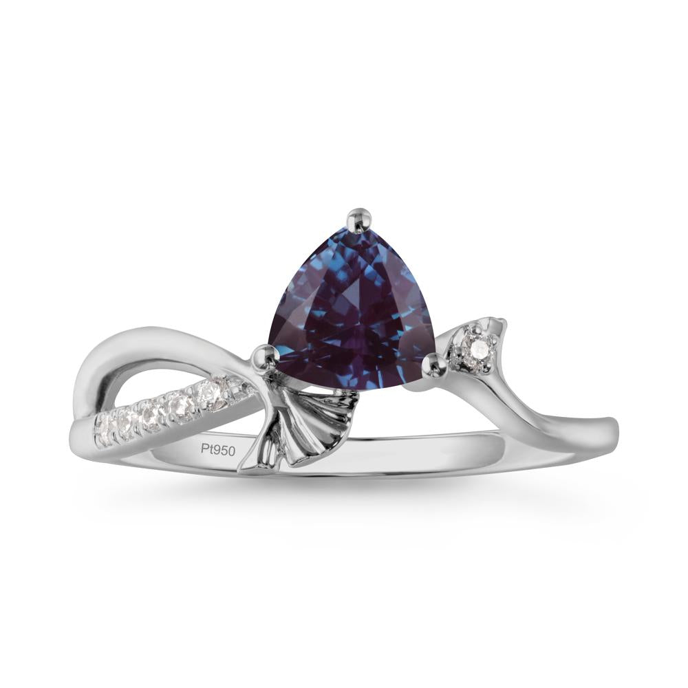 Ginkgo Leaf Trillion Alexandrite Ring - LUO Jewelry #metal_platinum