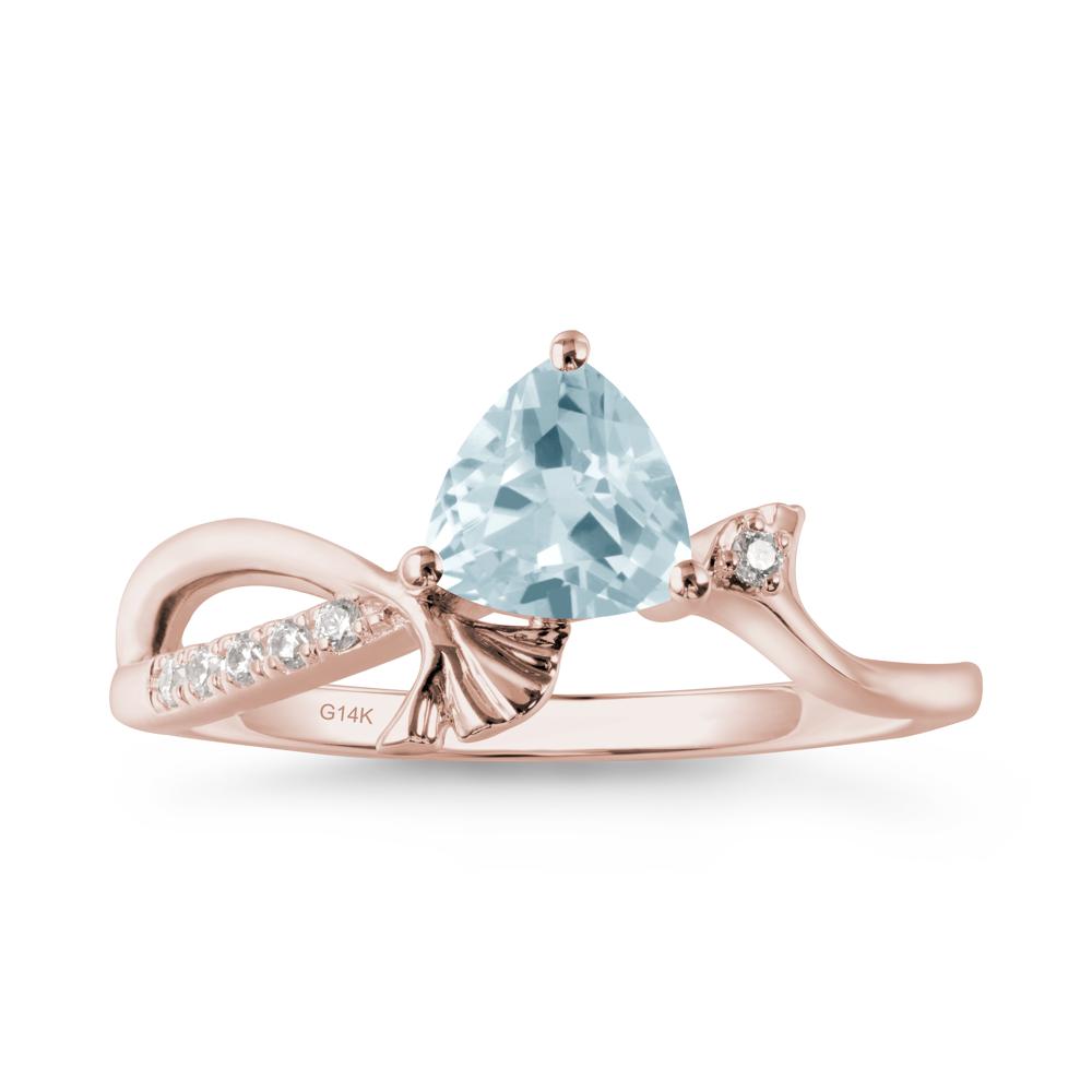 Ginkgo Leaf Trillion Aquamarine Ring - LUO Jewelry #metal_14k rose gold