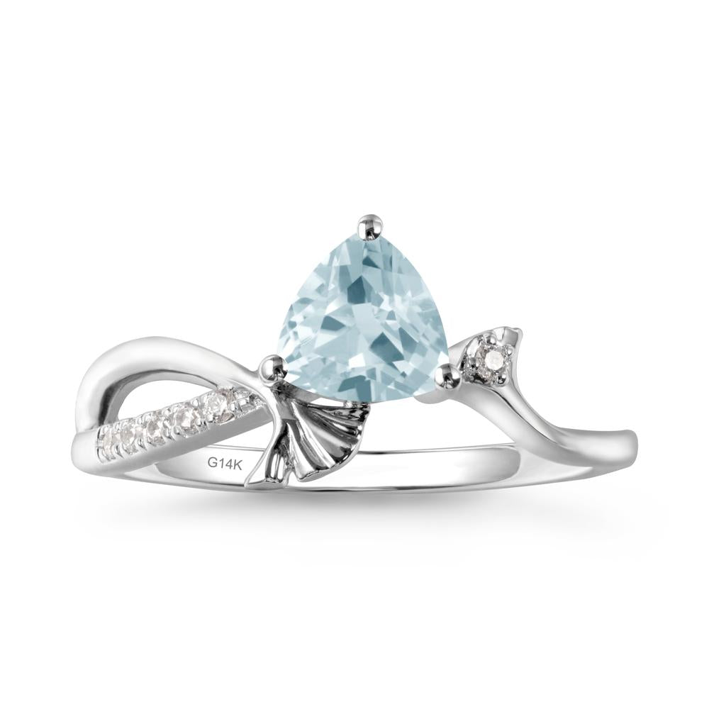Ginkgo Leaf Trillion Aquamarine Ring - LUO Jewelry #metal_14k white gold