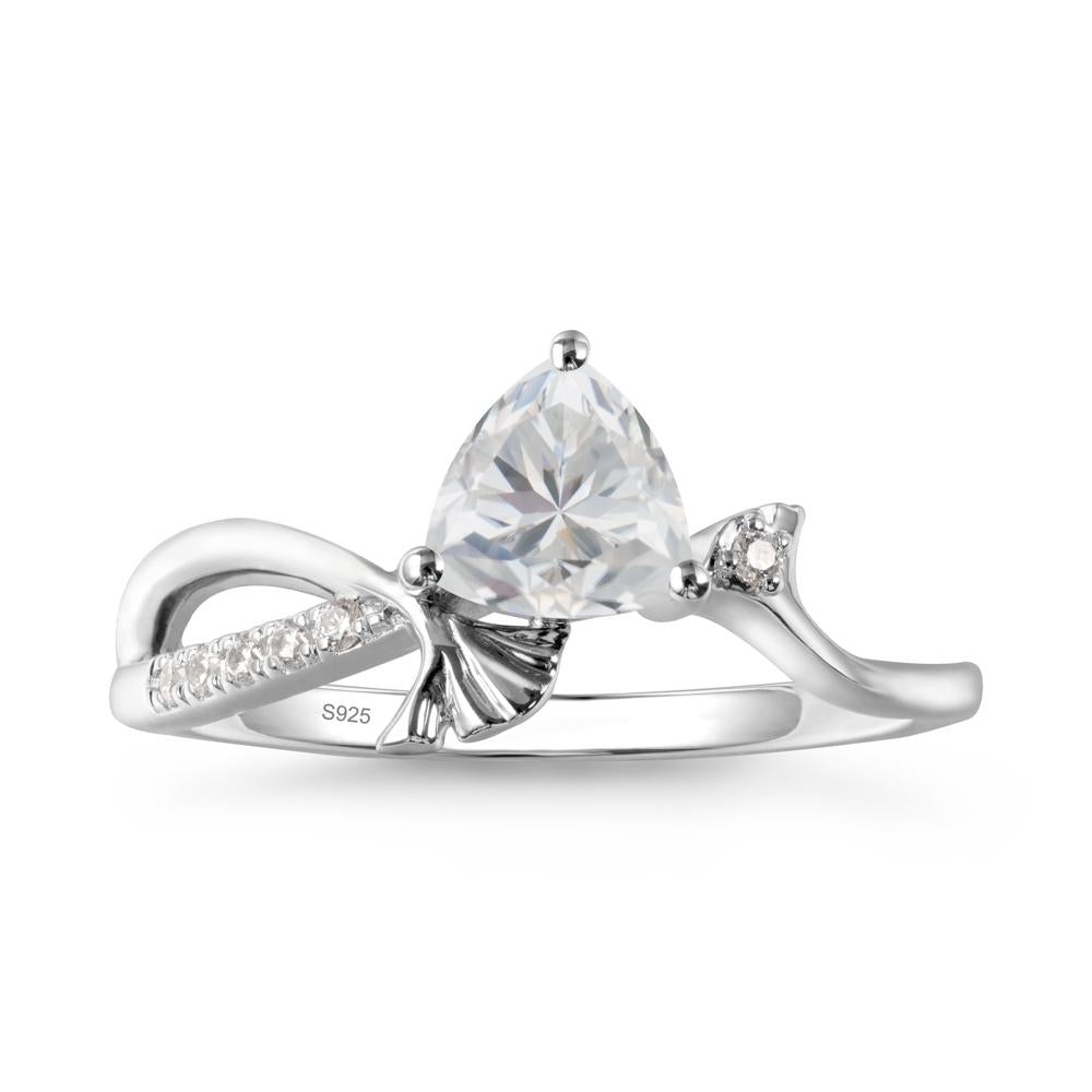 Trillion Cubic Zirconia Ginkgo Leaf Ring - LUO Jewelry #metal_sterling silver