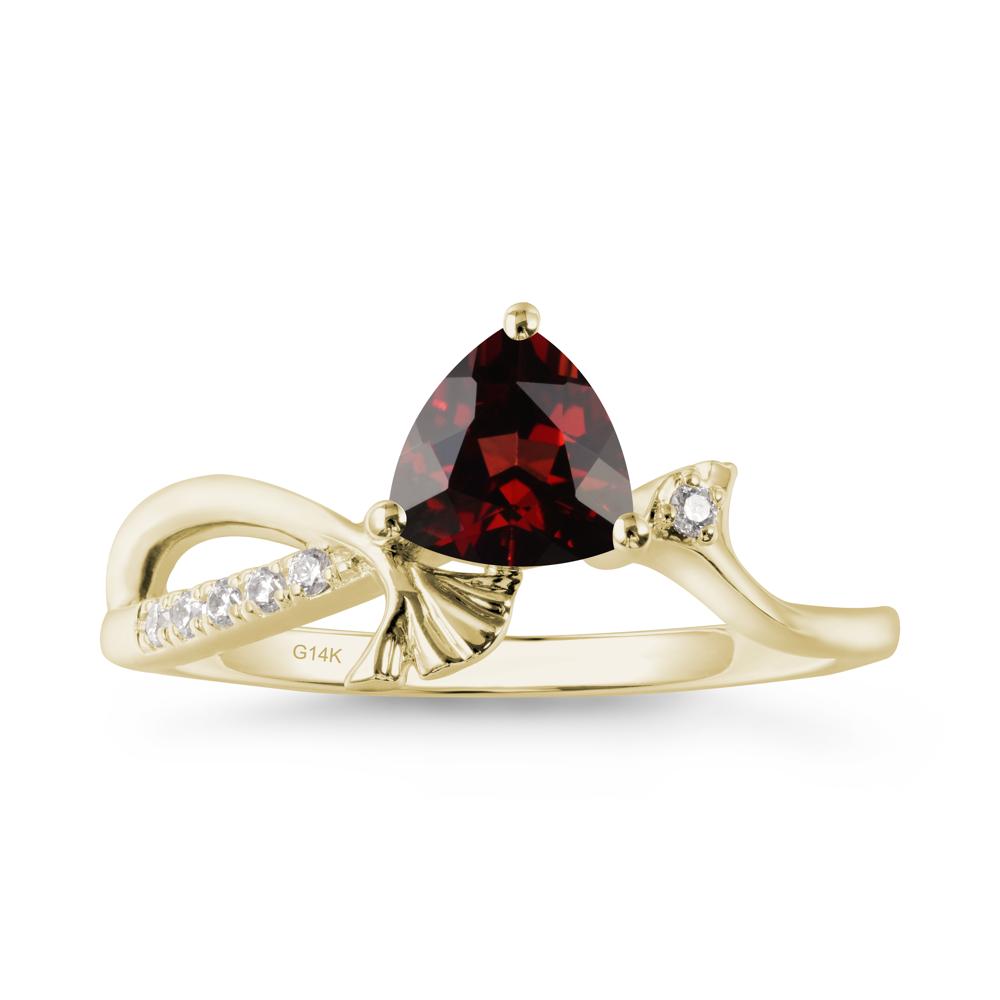 Ginkgo Leaf Trillion Garnet Ring - LUO Jewelry #metal_14k yellow gold