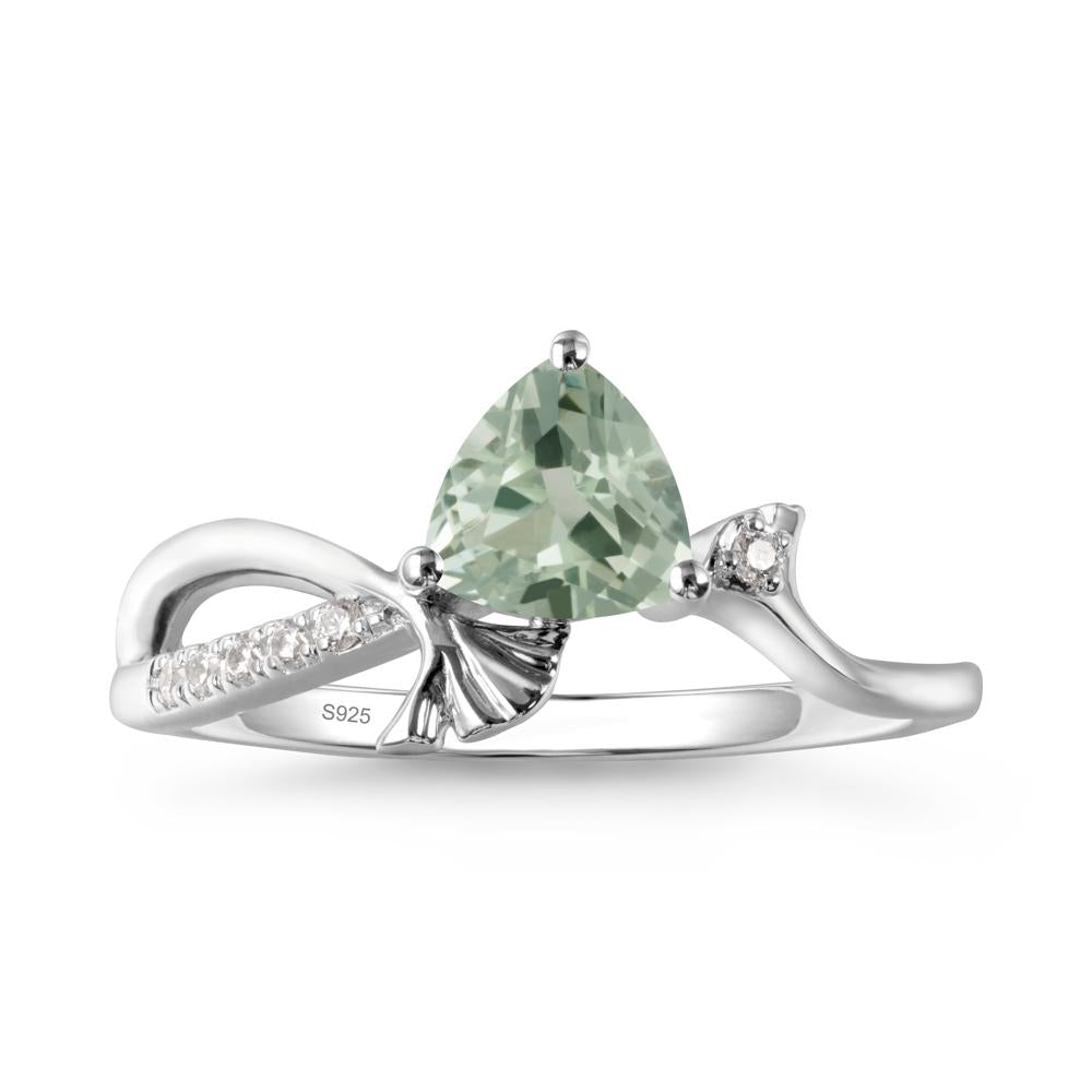 Trillion Green Amethyst Ginkgo Leaf Ring - LUO Jewelry #metal_sterling silver