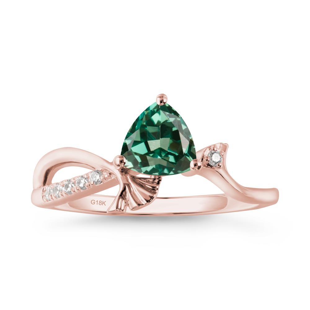 Ginkgo Leaf Trillion Green Sapphire Ring - LUO Jewelry #metal_18k rose gold