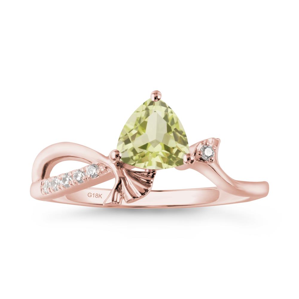 Trillion Lemon Quartz Ginkgo Leaf Ring - LUO Jewelry #metal_18k rose gold