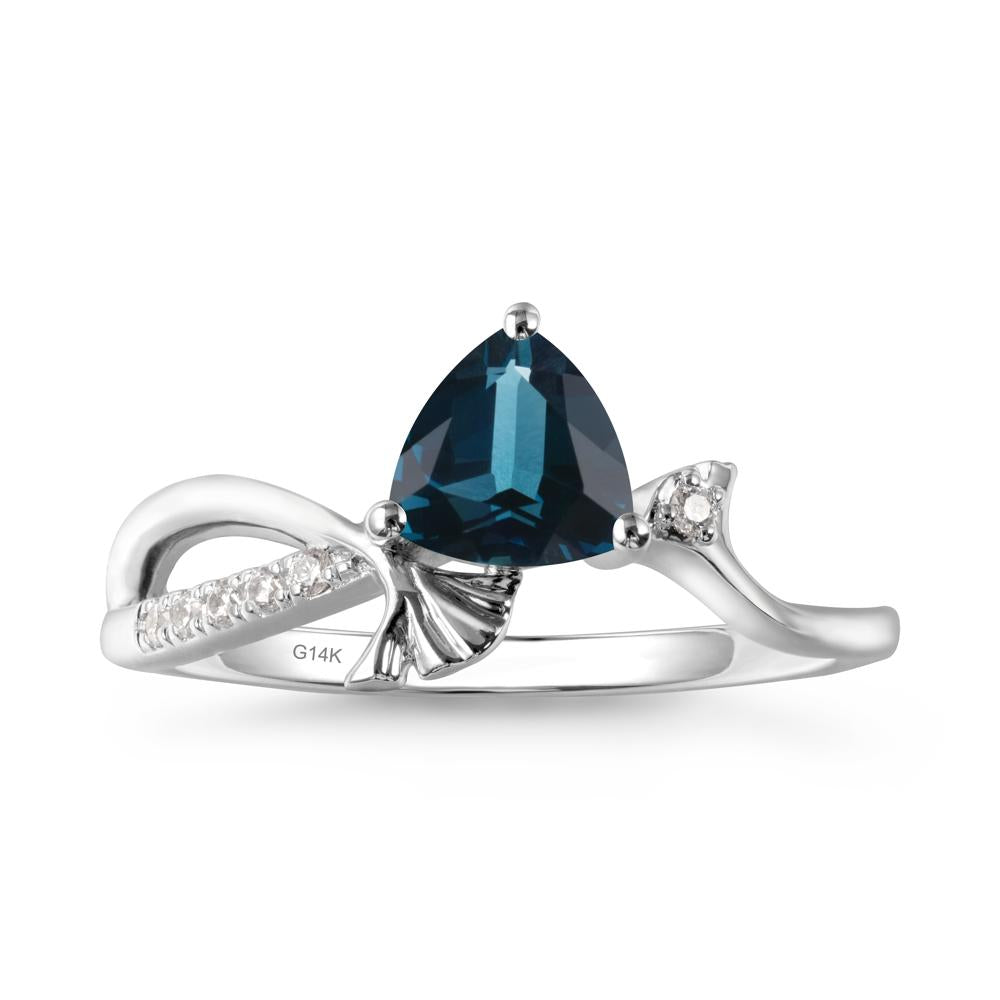 Ginkgo Leaf Trillion London Blue Topaz Ring - LUO Jewelry #metal_14k white gold