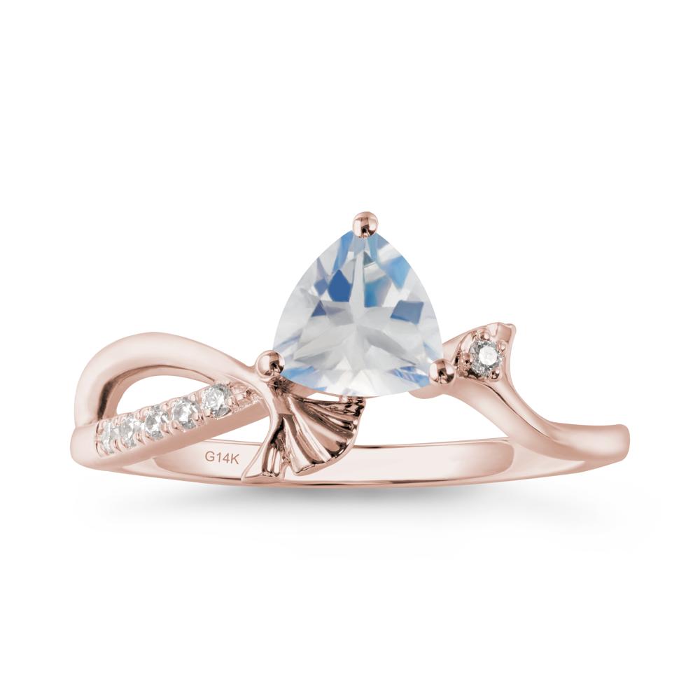 Trillion Moonstone Ginkgo Leaf Ring - LUO Jewelry #metal_14k rose gold