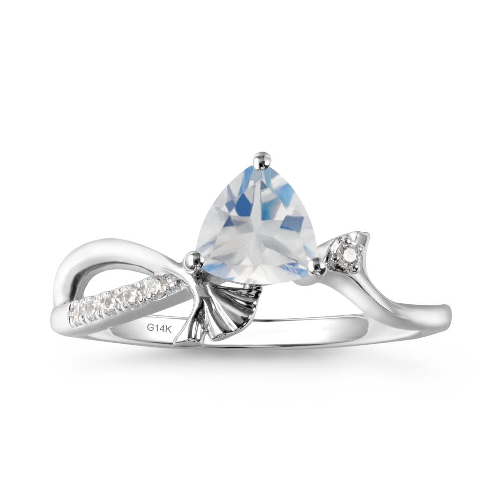 Trillion Moonstone Ginkgo Leaf Ring - LUO Jewelry #metal_14k white gold