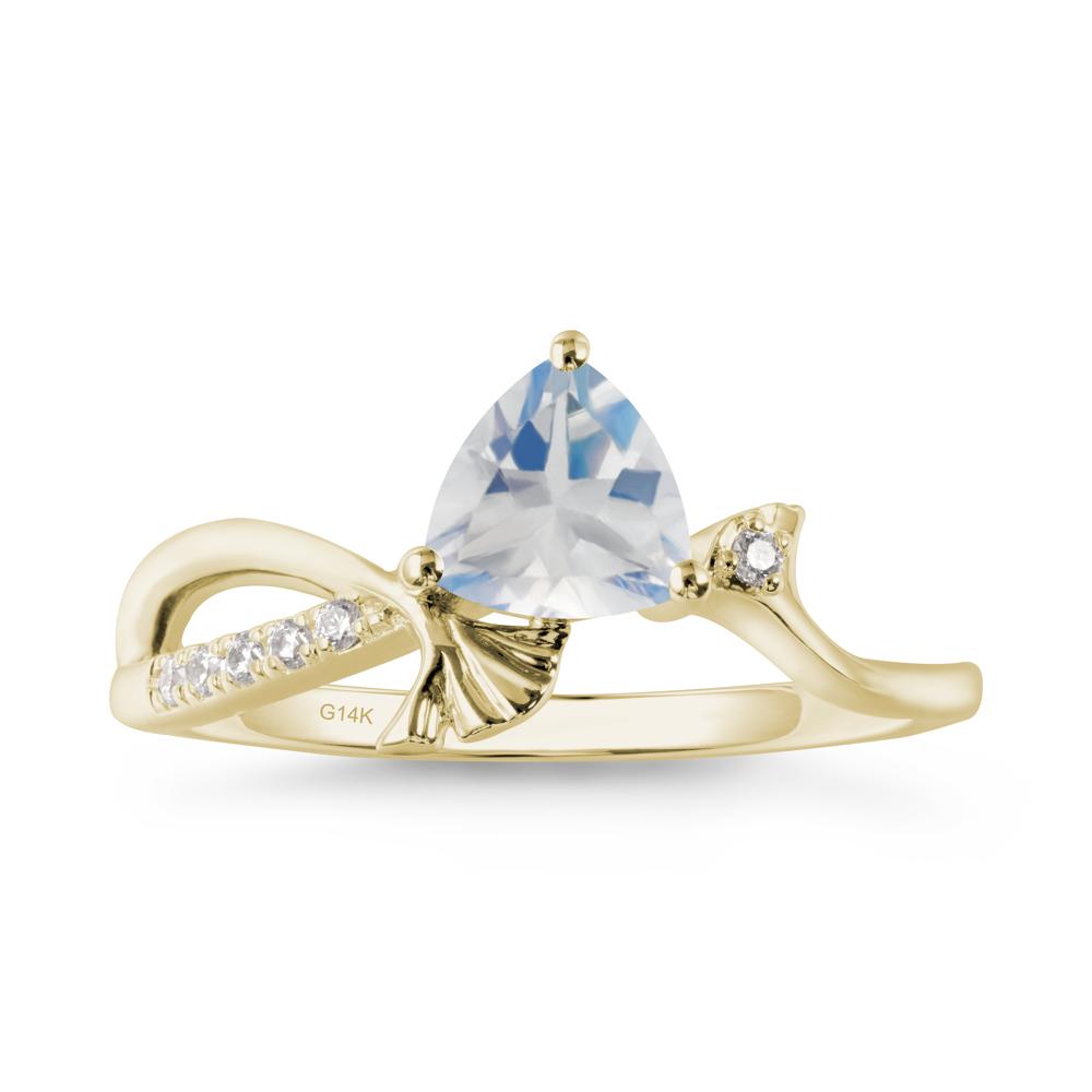 Trillion Moonstone Ginkgo Leaf Ring - LUO Jewelry #metal_14k yellow gold
