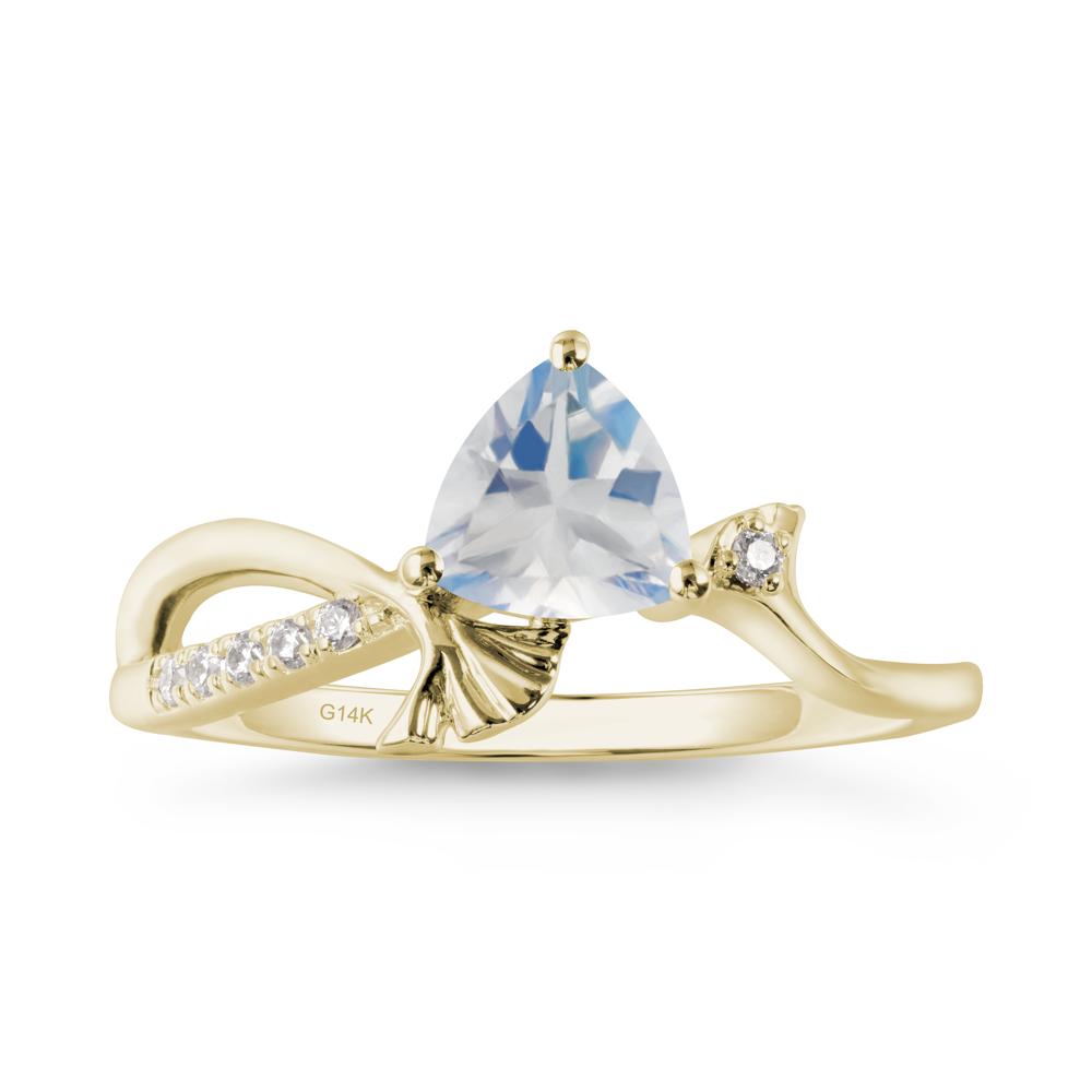 Trillion Moonstone Ginkgo Leaf Ring - LUO Jewelry #metal_14k yellow gold