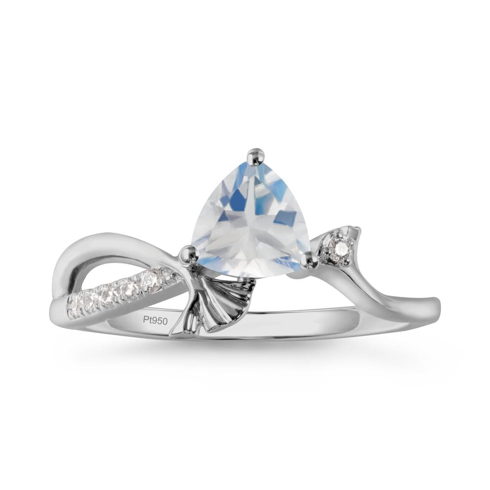Trillion Moonstone Ginkgo Leaf Ring - LUO Jewelry #metal_platinum