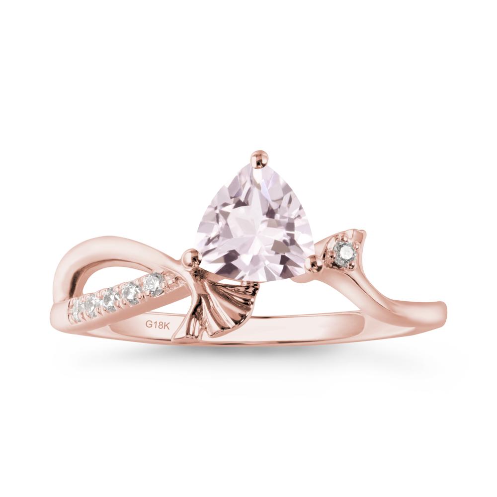 Ginkgo Leaf Trillion Morganite Ring - LUO Jewelry #metal_18k rose gold