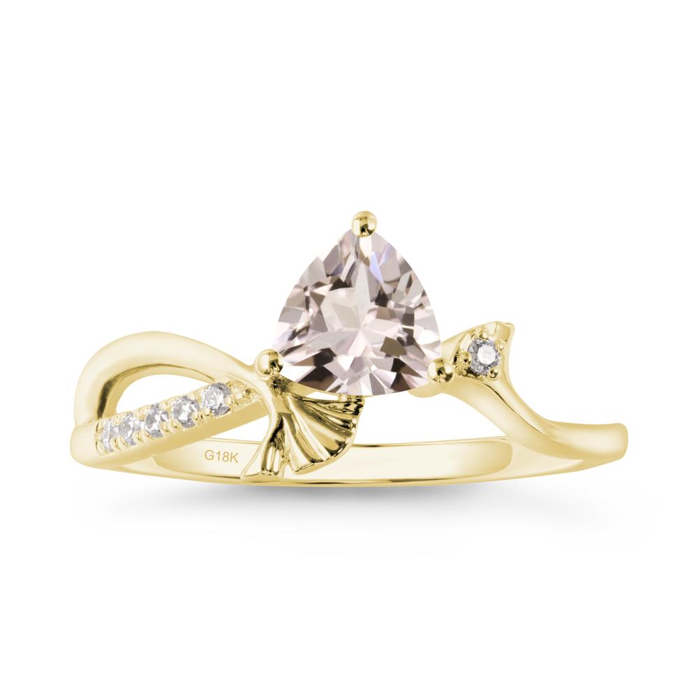 Ginkgo Leaf Trillion Morganite Ring - LUO Jewelry #metal_18k yellow gold