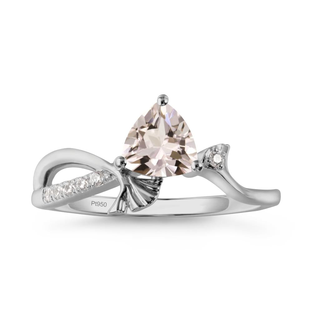 Ginkgo Leaf Trillion Morganite Ring - LUO Jewelry #metal_platinum