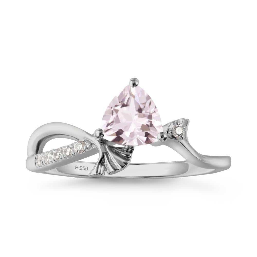 Ginkgo Leaf Trillion Morganite Ring - LUO Jewelry #metal_platinum