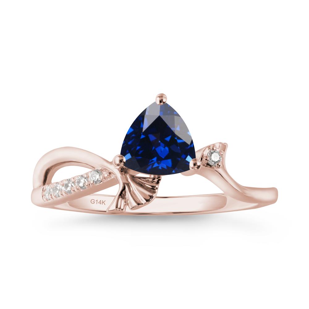 Ginkgo Leaf Trillion Sapphire Ring - LUO Jewelry #metal_14k rose gold