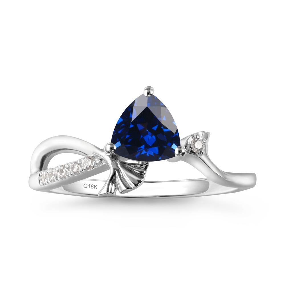 Ginkgo Leaf Trillion Sapphire Ring - LUO Jewelry #metal_18k white gold
