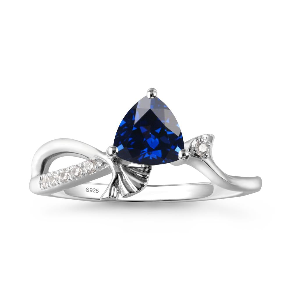 Ginkgo Leaf Trillion Sapphire Ring - LUO Jewelry #metal_sterling silver