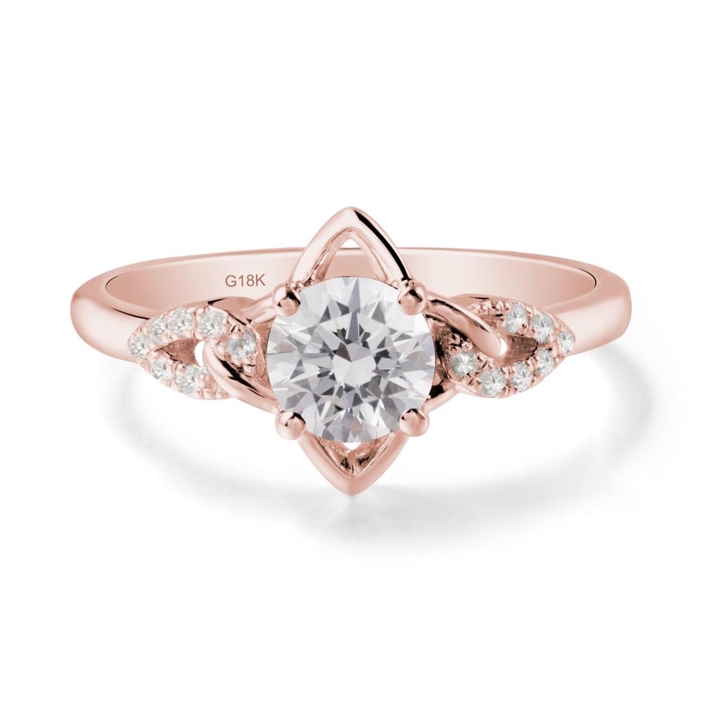 Floral Inspired Diamond Ring with Leaves - LUO Jewelry #metal_18k rose gold