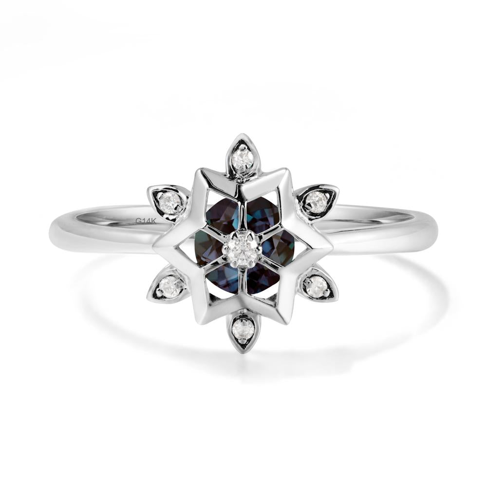 Snowflake Alexandrite Ring - LUO Jewelry #metal_14k white gold