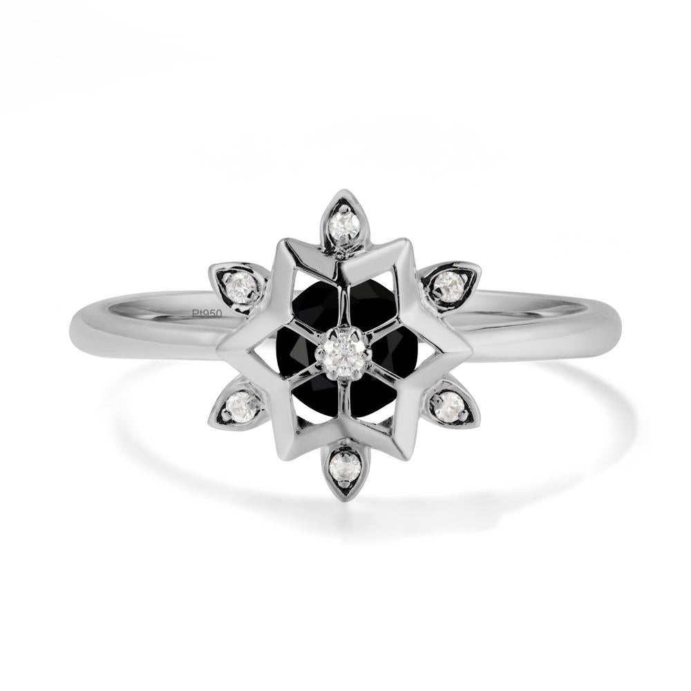 Snowflake Black Spinel Ring - LUO Jewelry #metal_platinum