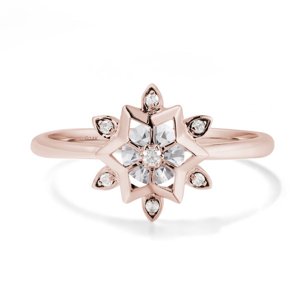 Snowflake Diamond Ring - LUO Jewelry #metal_14k rose gold