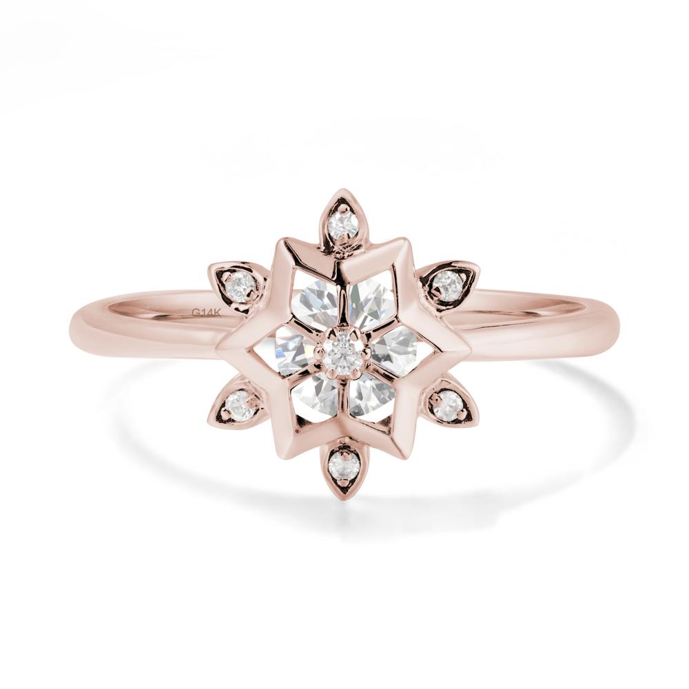 Snowflake Diamond Ring - LUO Jewelry #metal_14k rose gold