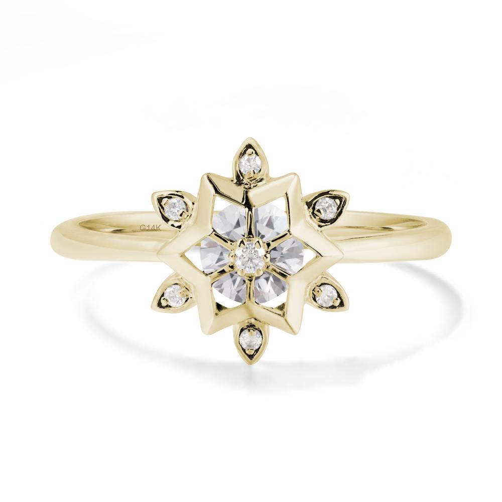 Snowflake Diamond Ring - LUO Jewelry #metal_14k yellow gold