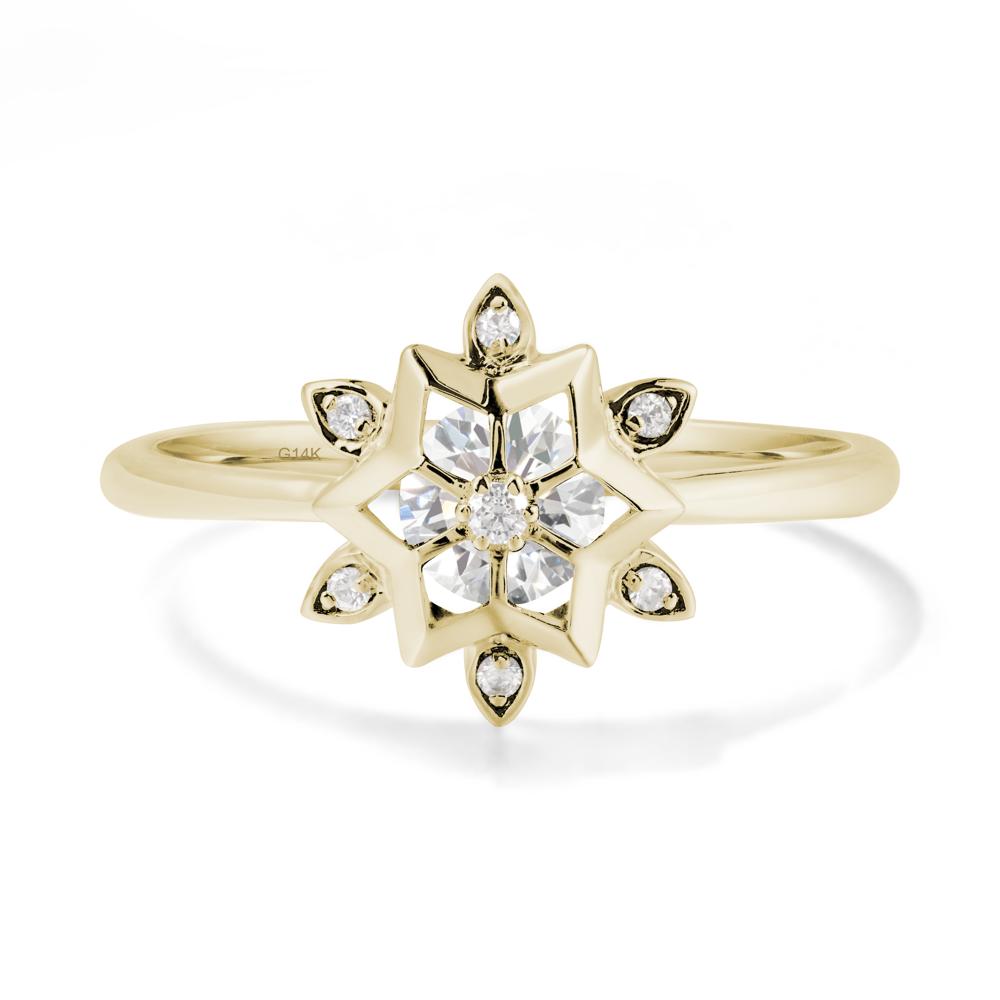 Snowflake Diamond Ring - LUO Jewelry #metal_14k yellow gold