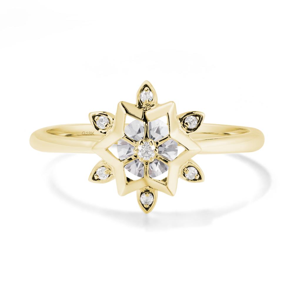 Snowflake Diamond Ring - LUO Jewelry #metal_18k yellow gold