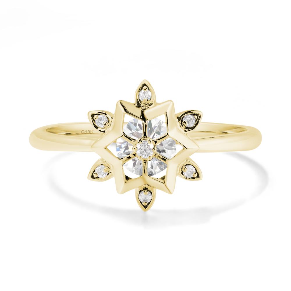 Snowflake Diamond Ring - LUO Jewelry #metal_18k yellow gold