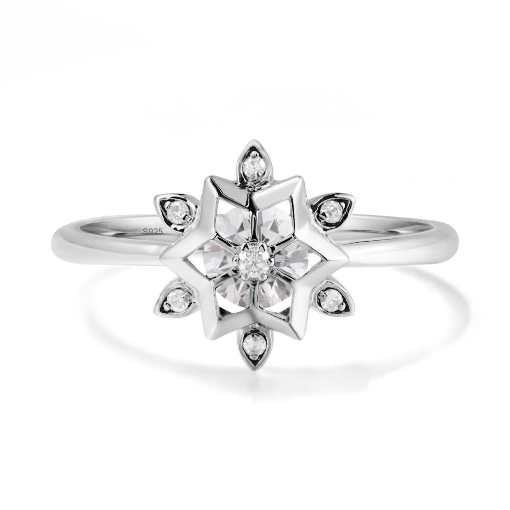 Snowflake Diamond Ring - LUO Jewelry #metal_sterling silver