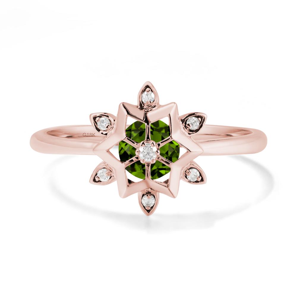 Floral Inspired Engagement Diopside Ring - LUO Jewelry #metal_18k rose gold