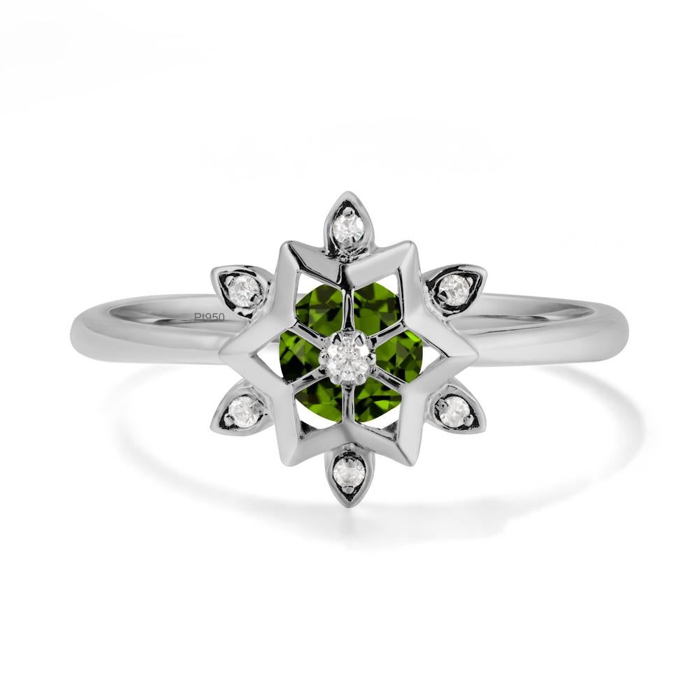 Floral Inspired Engagement Diopside Ring - LUO Jewelry #metal_platinum