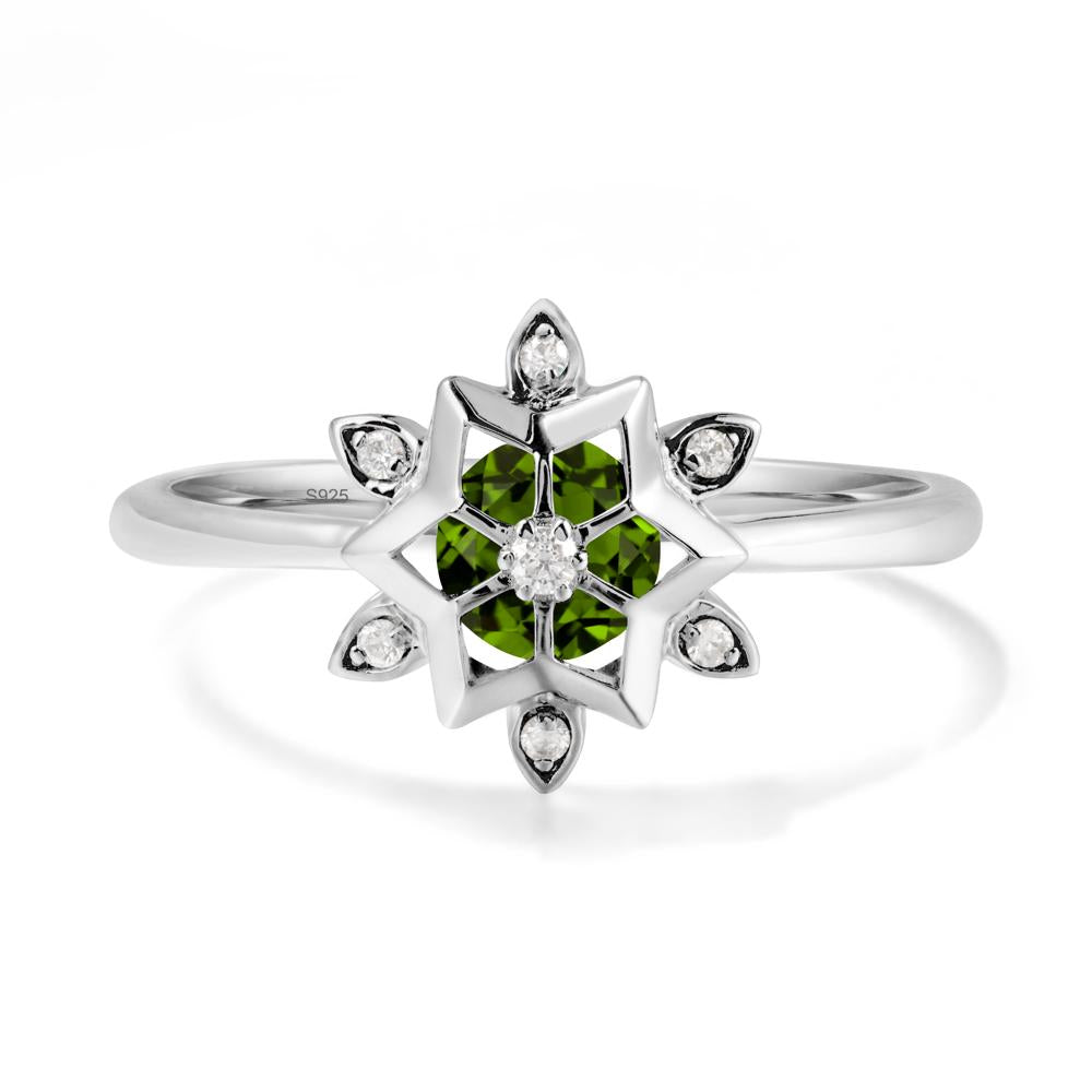Floral Inspired Engagement Diopside Ring - LUO Jewelry #metal_sterling silver