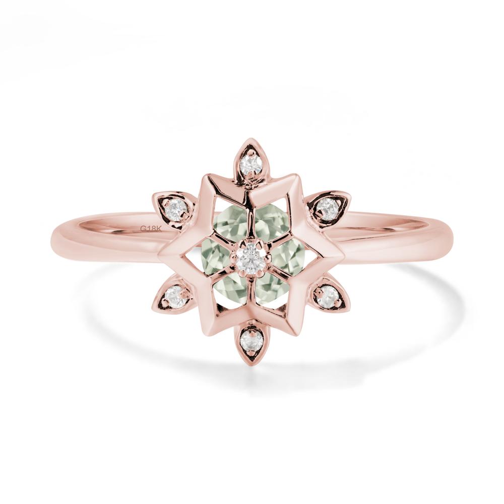 Floral Inspired Engagement Green Amethyst Ring - LUO Jewelry #metal_18k rose gold