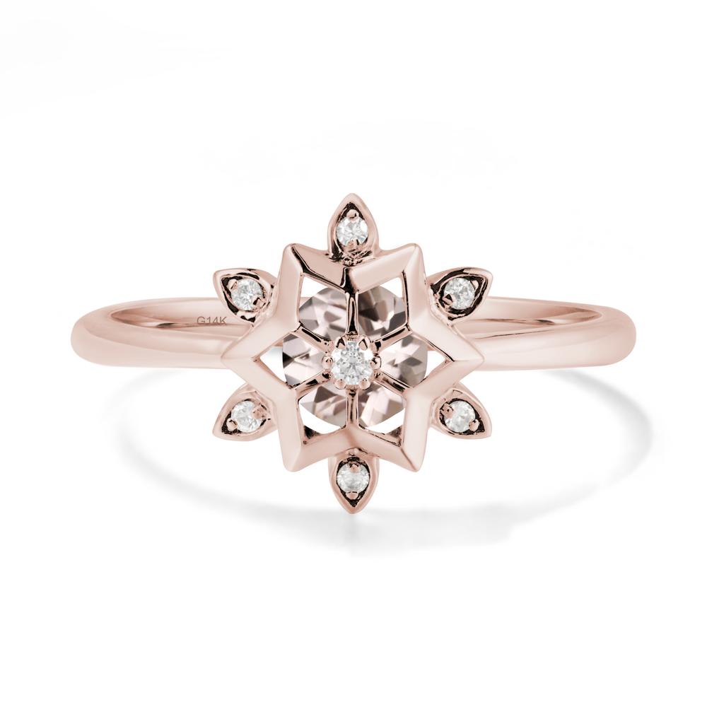Floral Inspired Engagement Morganite Ring - LUO Jewelry #metal_14k rose gold
