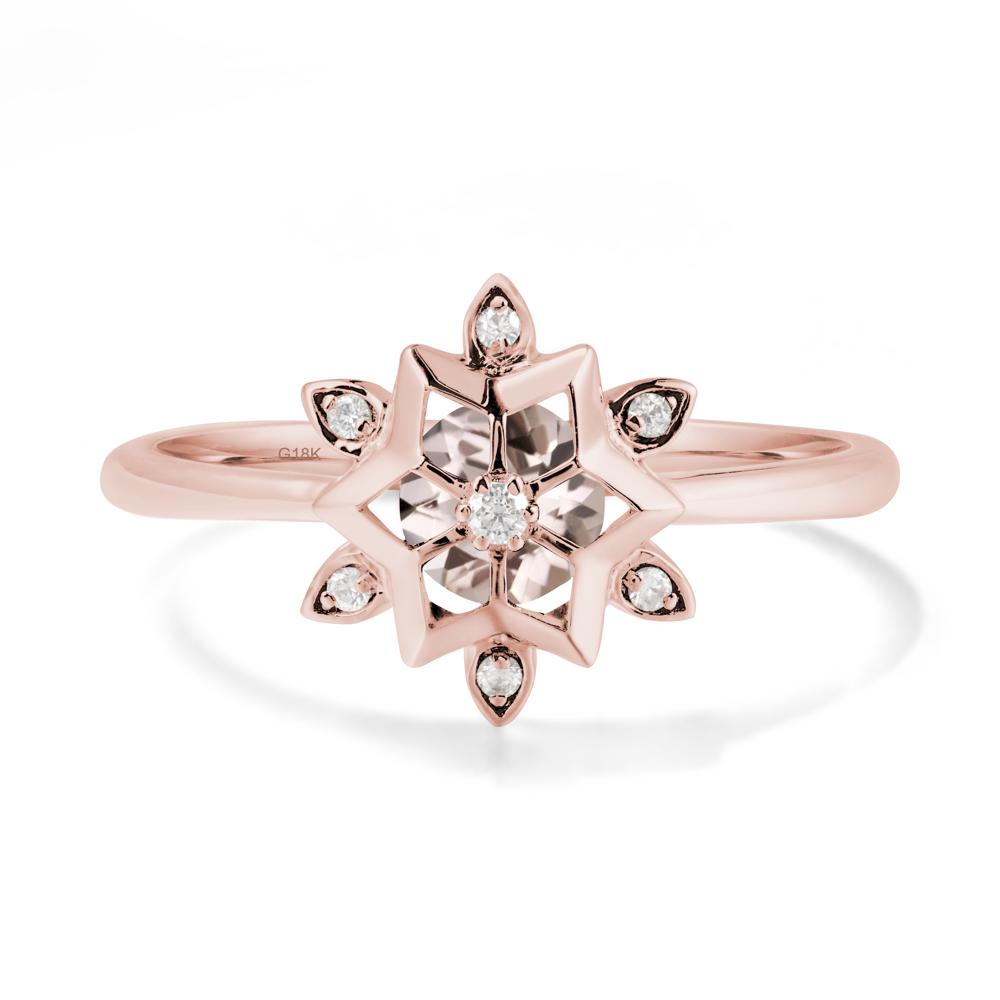 Floral Inspired Engagement Morganite Ring - LUO Jewelry #metal_18k rose gold