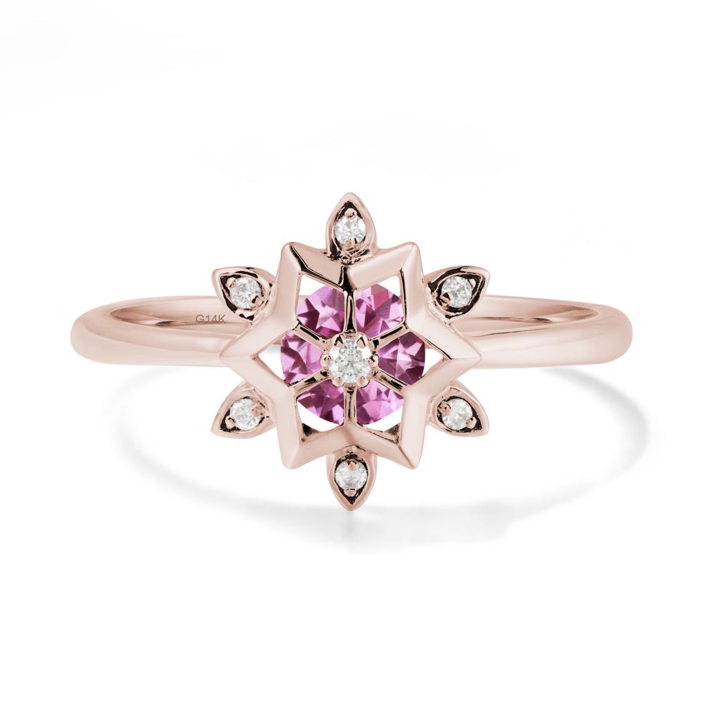 Snowflake Pink Sapphire Ring - LUO Jewelry #metal_14k rose gold