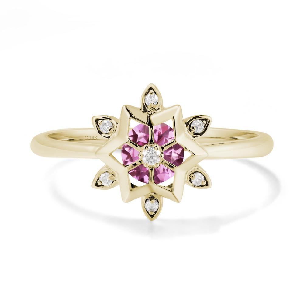 Snowflake Pink Sapphire Ring - LUO Jewelry #metal_14k yellow gold
