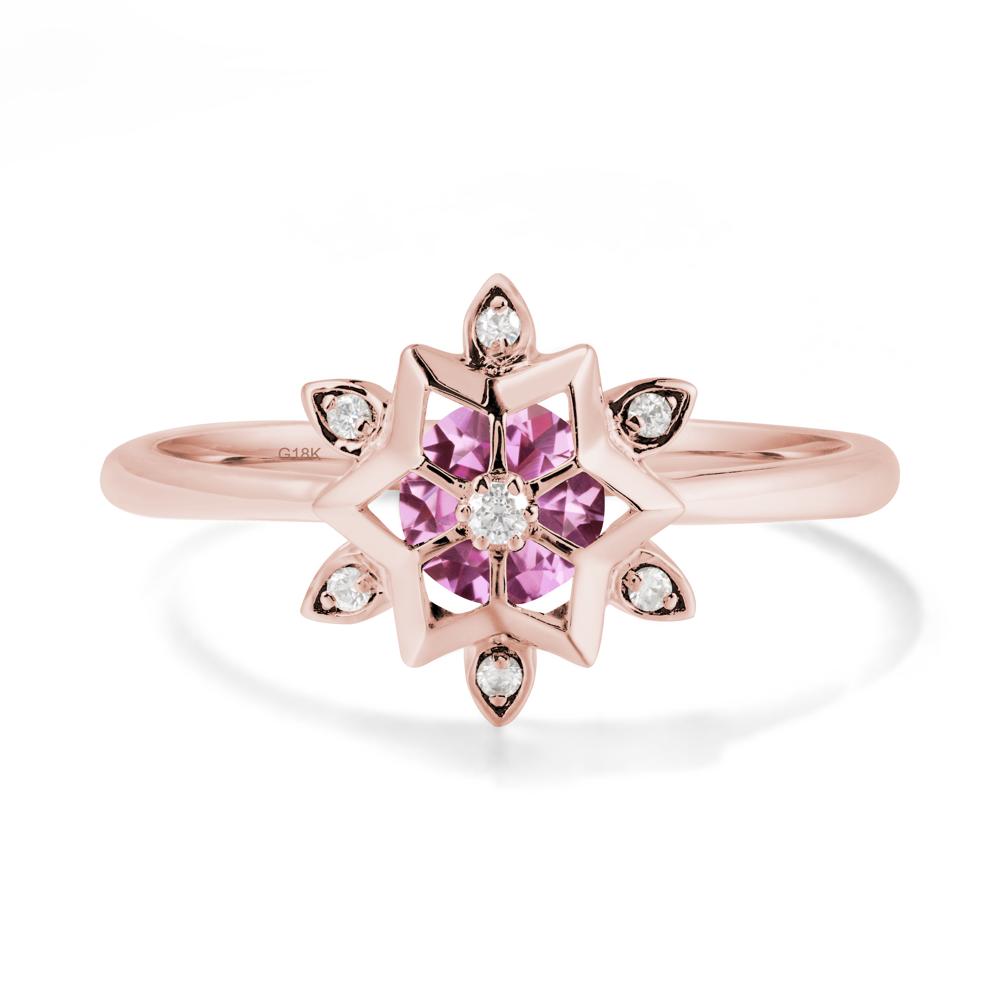 Snowflake Pink Sapphire Ring - LUO Jewelry #metal_18k rose gold