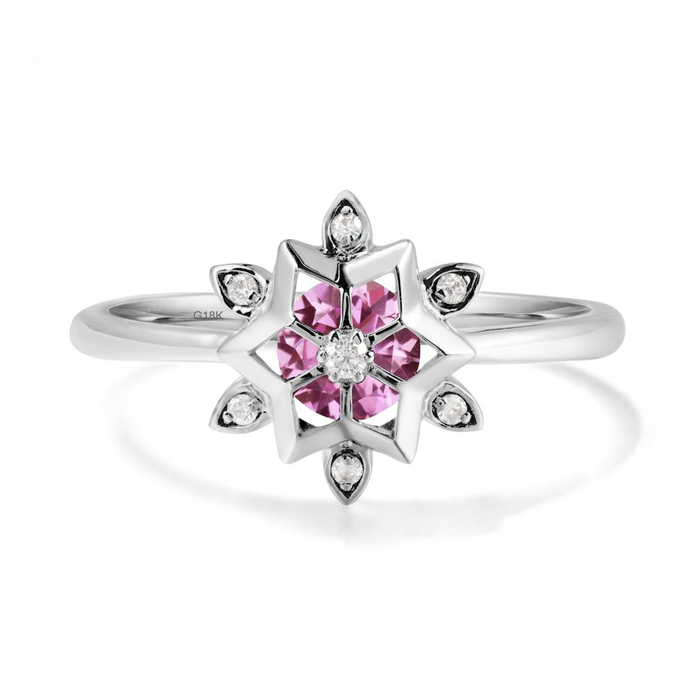 Snowflake Pink Sapphire Ring - LUO Jewelry #metal_18k white gold