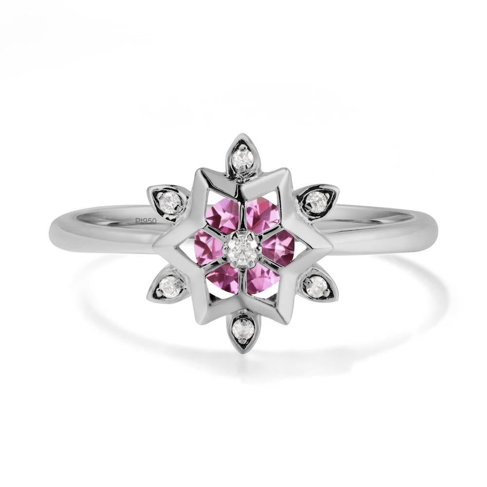 Snowflake Pink Sapphire Ring - LUO Jewelry #metal_platinum