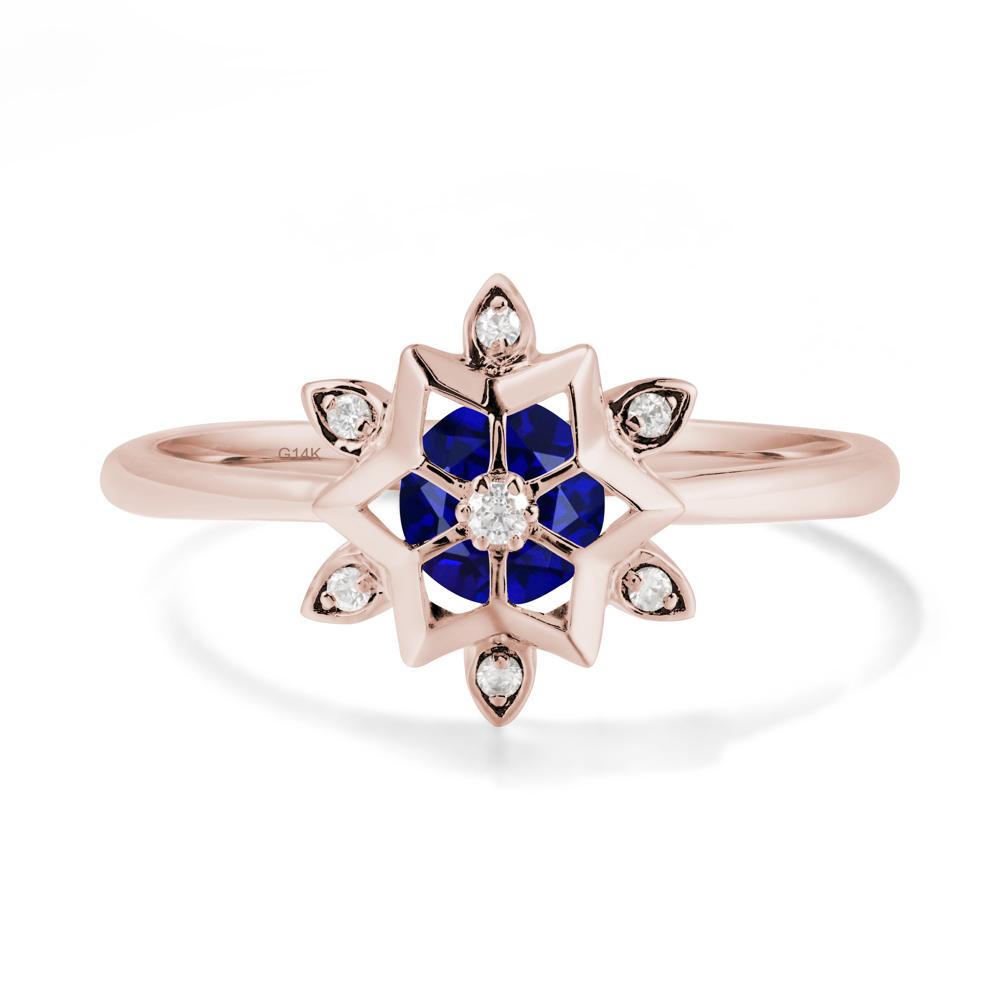 Snowflake Sapphire Ring - LUO Jewelry #metal_14k rose gold