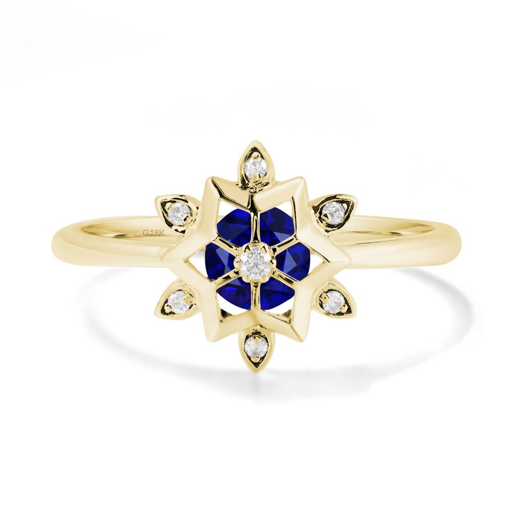 Snowflake Sapphire Ring - LUO Jewelry #metal_18k yellow gold