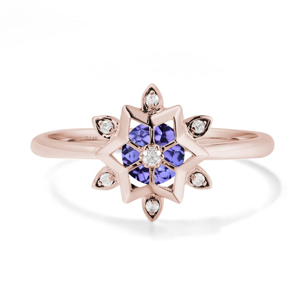 Snowflake Tanzanite Ring - LUO Jewelry #metal_14k rose gold