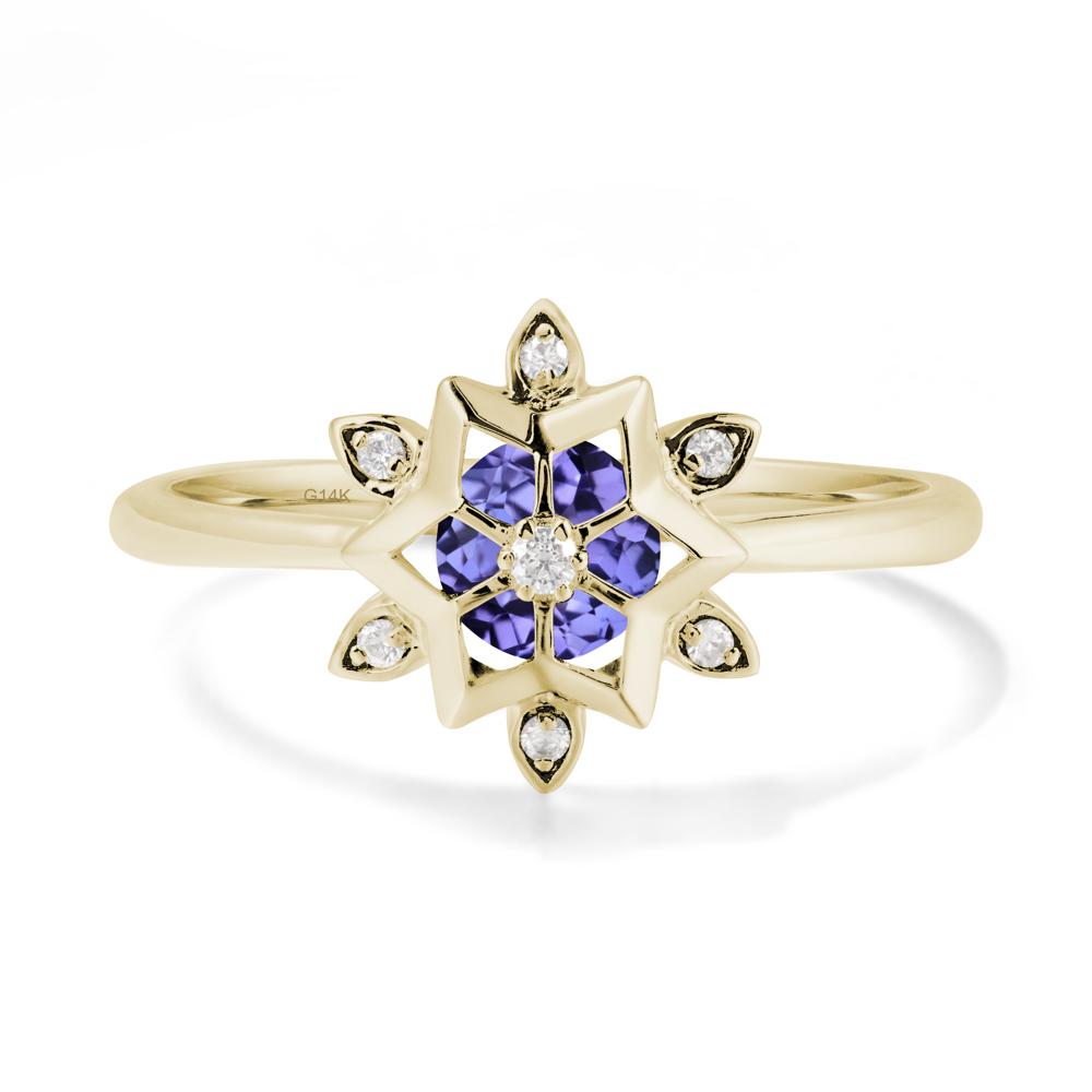 Snowflake Tanzanite Ring - LUO Jewelry #metal_14k yellow gold